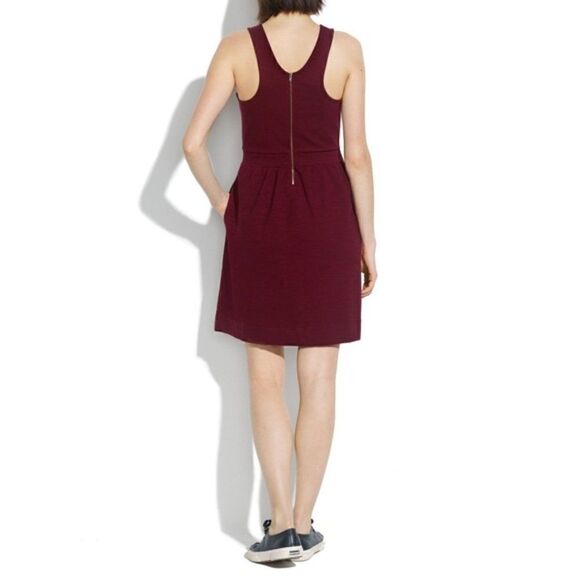 Madewell Burgundy Pierside Zip Back Pockets Dress, Size Small - Picture 2 of 8